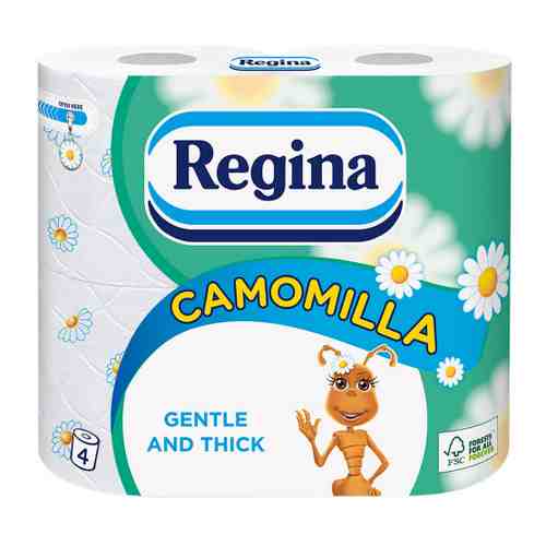 Туалетная бумага Regina Ромашка 3-слойные 4 рулона арт. 3493542