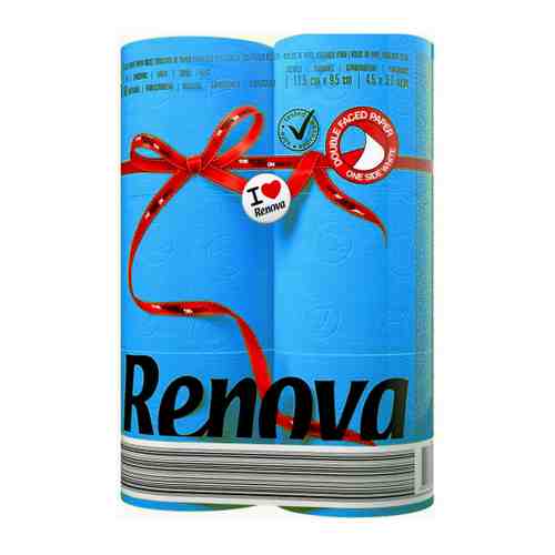 Туалетная бумага Renova Red Lable Blue 2-слойные 6 рулонов арт. 3506257