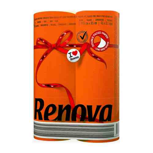 Туалетная бумага Renova Red Lable Orange 2-слойные 6 рулонов арт. 3506255