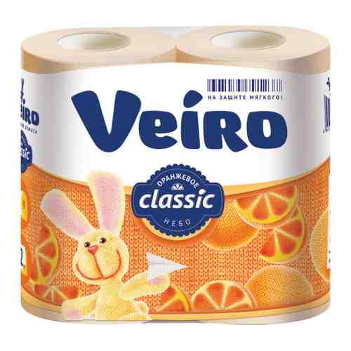 Туалетная бумага Veiro Classic Оранжевое небо 2-слойная 4 рулона арт. 3269964