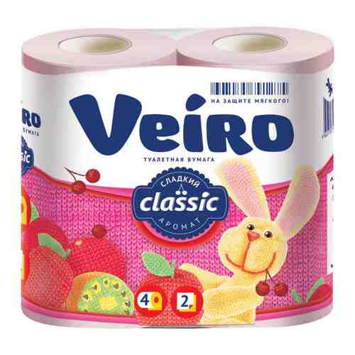 Туалетная бумага Veiro Classic Сладкий аромат розовая 2-слойная 4 рулона арт. 3140977