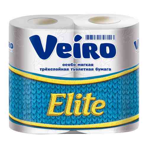 Туалетная бумага Veiro Elite Особая мягкость белая 3-слойная 4 рулона арт. 3269969