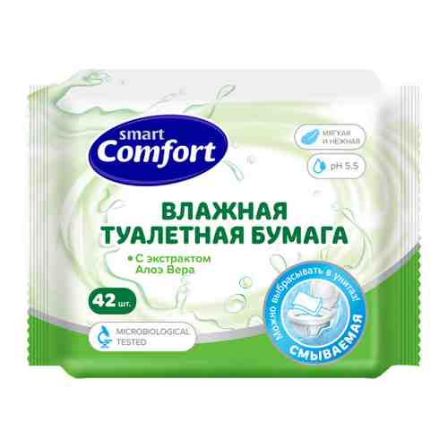Туалетная бумага влажная Comfort smart с алоэ вера 42 листа арт. 3415386