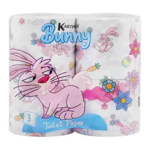 Туалетная бумага World Cart Кролик Kartika Collection 3-слойная 4 рулона арт. 3511549