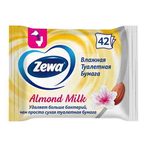 Туалетная бумага Zewa Миндальное молочко влажная 42 листа арт. 3268290