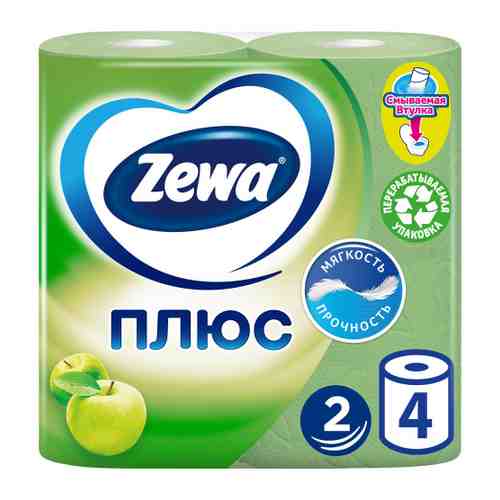 Туалетная бумага Zewa Плюс Яблоко 2-слойная 4 рулона арт. 3372410