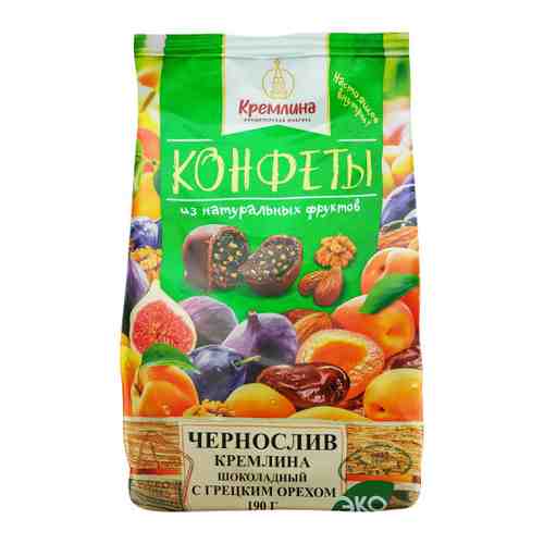 Чернослив Кремлина шоколадный с грецким орехом 190 г арт. 3407257