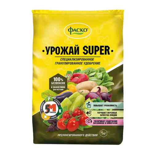 Удобрение Фаско 5М Урожай-Super минеральное для овощей гранулированное 1 кг арт. 3511815