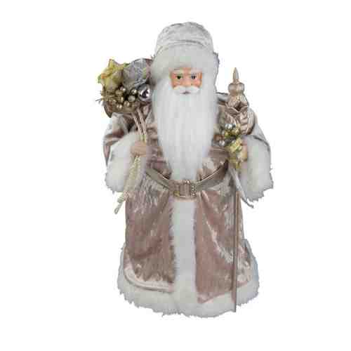 Украшение новогоднее Holiday Classics Дед Мороз в кремовой бархатной шубе 45 см арт. 3412979