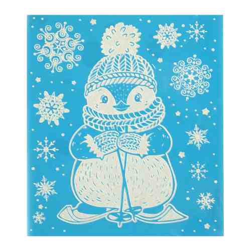 Украшение новогоднее Magic Time оконное Снежный пингвин 17.5x17.5 см арт. 3413105