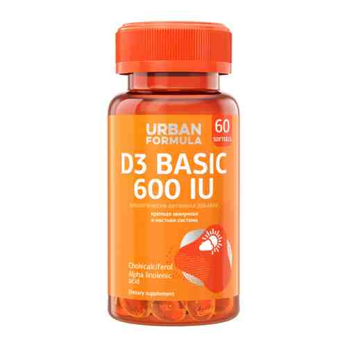 Urban Formula D3 Basic 600 UI Витамин Д3 600 МЕ (60 капсул) арт. 3443856