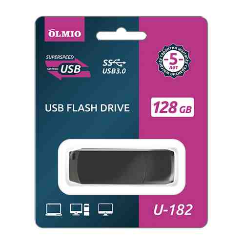 USB-Flash Olmio 128GB U-182 USB3.0 black арт. 3507298