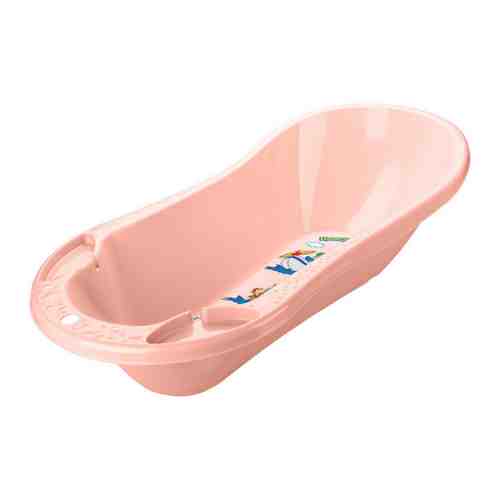 Ванна детская Пластишка с клапаном для слива воды и аппликацией светло-розовая арт. 3378826