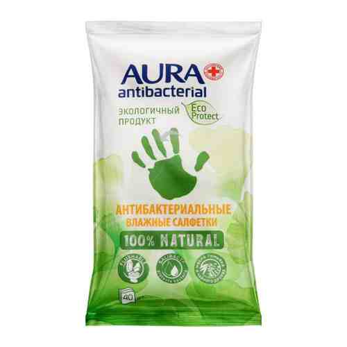 Влажные салфетки Aura Eco Protect Flushable антибактериальные big-pack 40 штук арт. 3469899