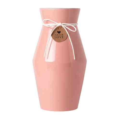Ваза Magic Home декоративная из каменной керамики розовая 13.4х13.4х26 см арт. 3423206
