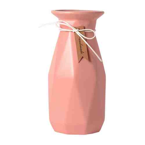 Ваза Magic Home декоративная Розовая фактура из каменной керамики 12.5х12.5х23.5 см арт. 3423205