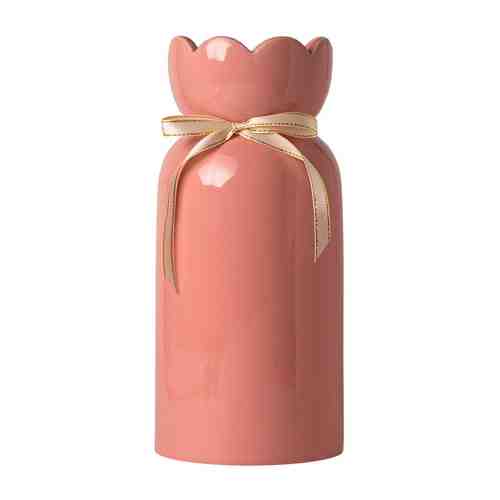 Ваза Magic Home Розовый цветок декоративная из каменной керамики 12.5х12.5х28.5 см арт. 3423200