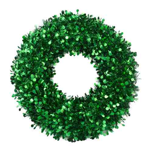 Венок новогодний Magic Time большой с зелёными кругами из полиэтилена 46 см арт. 3414491