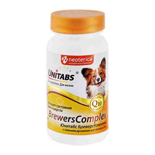 Витамины Unitabs BreversComplex с Q10 пивными дрожжами для мелких собак 100 таблеток арт. 3452384