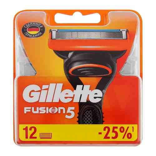Кассеты сменные для бритья Gillette Fusion 12 штук арт. 3518384