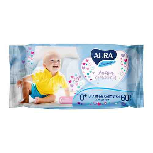 Влажные салфетки детские Aura Ultra Comfort 60 штук арт. 3516939
