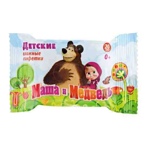 Влажные салфетки детские Маша и Медведь 20 штук арт. 3264575