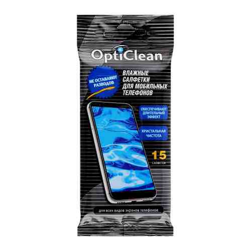 Влажные салфетки Opti Clean для мобильных телефонов 15 штук арт. 3262753