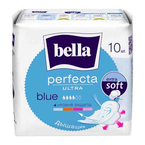 Прокладки впитывающие Bella Perfecta Ultra Blue ультратонкие 4 капли 10 штук арт. 3427877