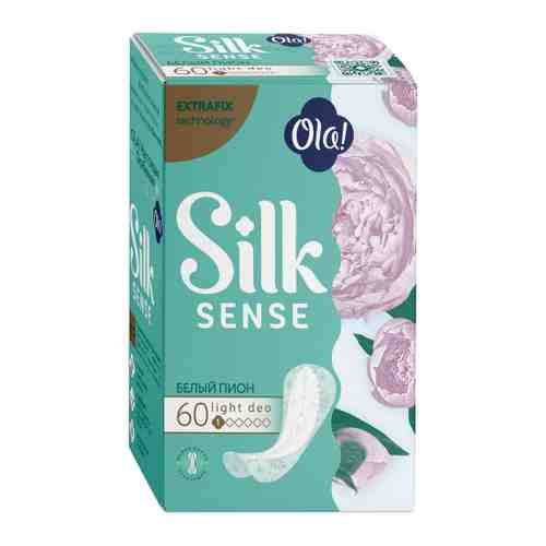 Прокладки ежедневные Ola! Silk Sense Light Стринг-мультиформ гигиенические аромат Белый пион 1 капля 60 штук арт. 3407991