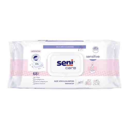 Влажные салфетки Seni Care sensitive для чувствительной кожи Алоэ Вера и aллантоин 68 штук арт. 3428966