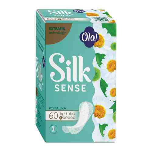 Прокладки ежедневные Ola! Silk Sense Light Стринг-мультиформ гигиенические аромат Ромашка 1 капля 60 штук арт. 3407992