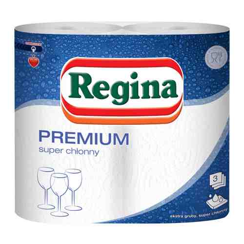 Полотенца бумажные Regina Премиум с декором 3-слойные 2 рулона арт. 3493543