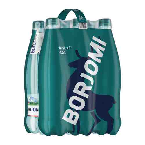 Вода питьевая минеральная Borjomi природная газированная 6 штук по 0.75 л арт. 3242143