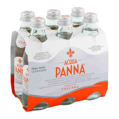 Вода питьевая минеральная столовая Acqua Panna природная негазированная 6 штук по 0.25 л арт. 3410513