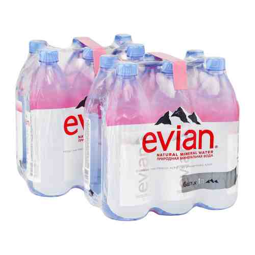 Вода питьевая минеральная столовая Evian природная негазированная 12 штук по 1 л арт. 3476637
