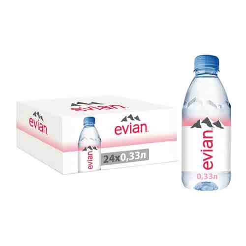 Вода питьевая минеральная столовая Evian природная негазированная 24 штуки по 0.33 л арт. 3252727