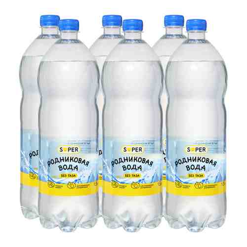 Вода питьевая Super родниковая природная негазированная 6 штук по 1.5 л арт. 3496888