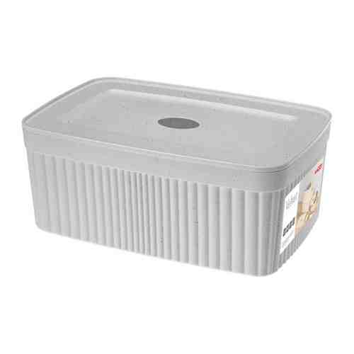 Ящик для хранения Эконова Velvet с крышкой светло-серый 230х150х90 мм 2.5 л арт. 3435055