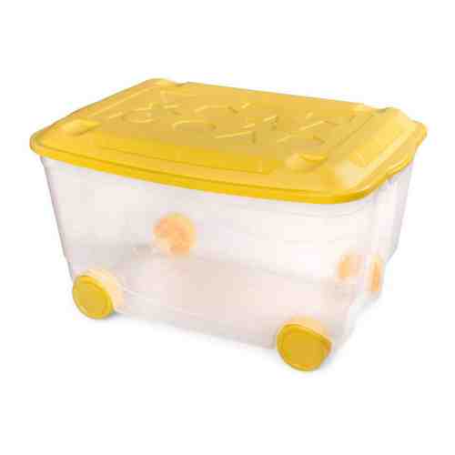 Ящик Пластишка для игрушек на колесах бесцветный 50 л 580х390х335 мм арт. 3429643