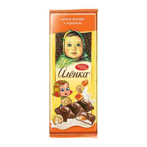 Шоколад Аленка с начинкой целый фундук и карамель 165 г арт. 3484482