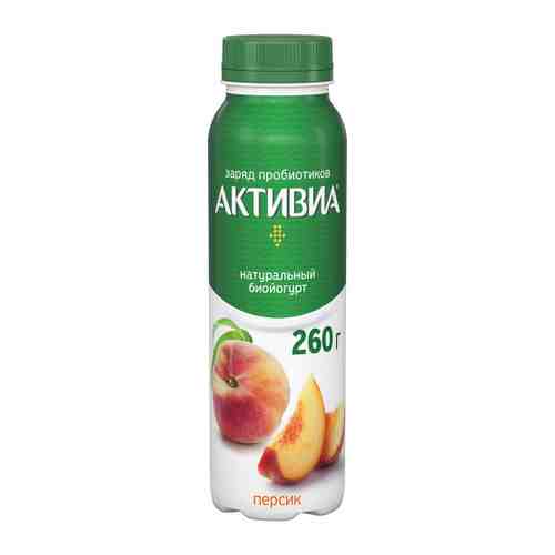 Йогурт Активиа питьевой с персиком 2.1% 260 г арт. 3457234