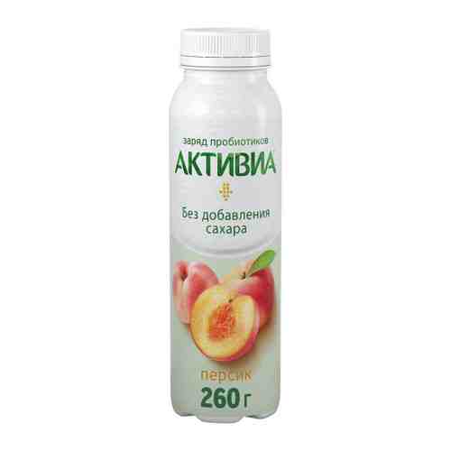 Йогурт Активиа питьевой яблоко персик без сахара 2% 260 г арт. 3397902