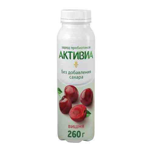 Йогурт Активиа питьевой яблоко вишня финик без сахара 2% 260 г арт. 3439317