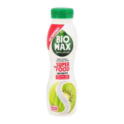Йогурт BioMax питьевой крыжовник киви семена базилика 1.5% 270 г арт. 3429269