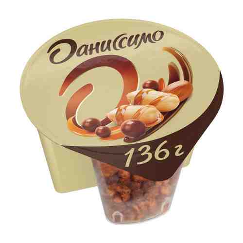 Йогурт Даниссимо Deluxe арахисово шоколадный микс 2.9% 136 г арт. 3457237