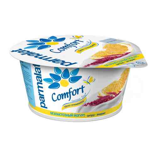 Йогурт Parmalat Comfort густой безлактозный цитрус-амарант 3% 130 г арт. 3520607