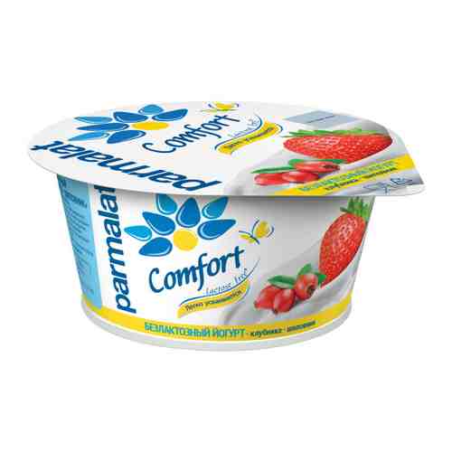 Йогурт Parmalat Comfort густой безлактозный клубника-шиповник 3% 130 г арт. 3520605
