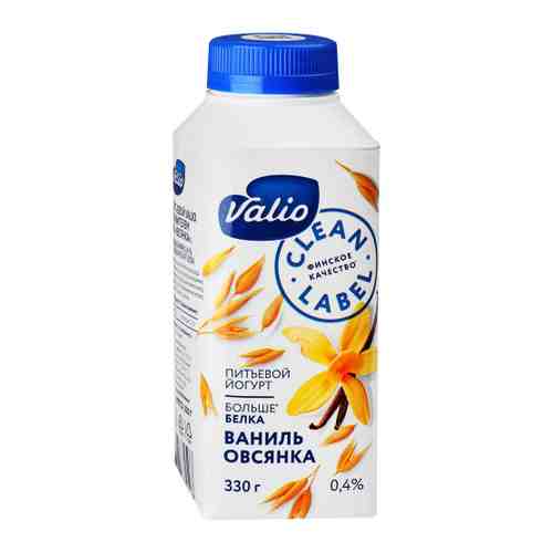 Йогурт Valio питьевой ваниль овсянка 0.4% 330 г арт. 3496100