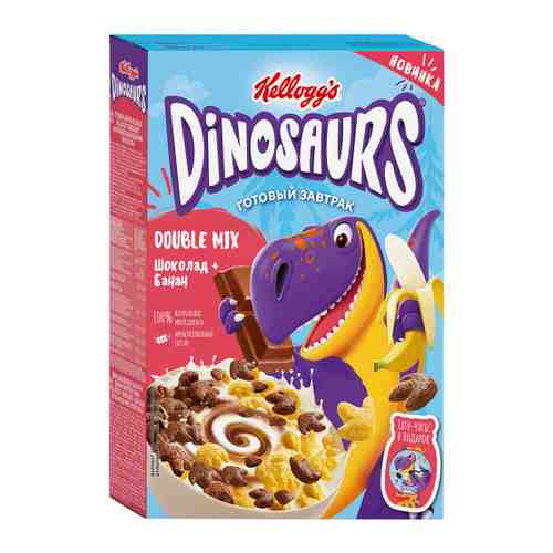 Завтрак готовый Kellogg's Dinosaurs из злаков Шоколадно-банановый микс 200 г арт. 3506657
