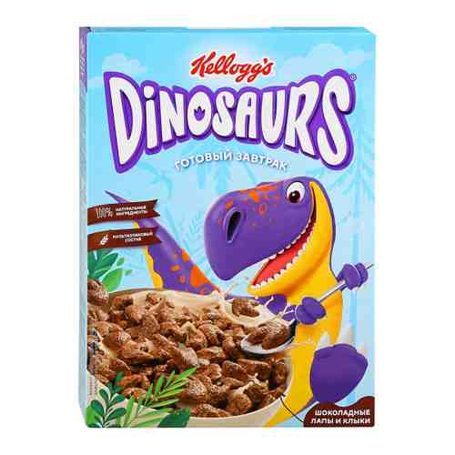 Завтрак готовый Kellogg’s Dinosaurs из злаков Шоколадные лапы и клыки 220 г арт. 3400670